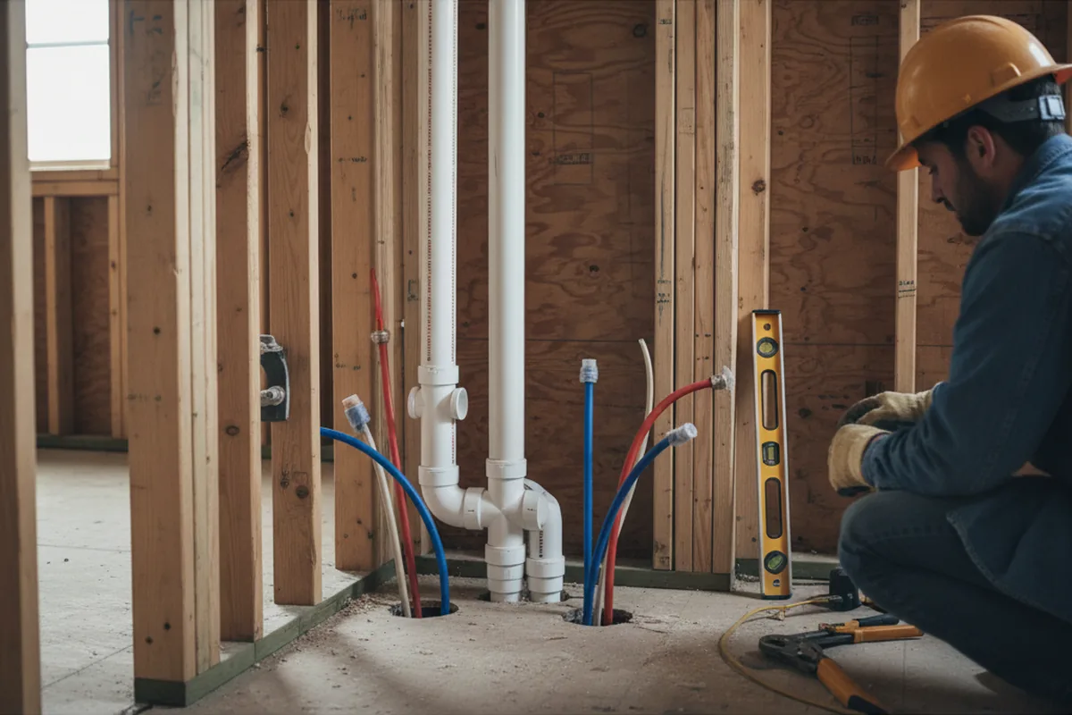 Drain and supply rough-in during Garbage Disposal Repair in Revere